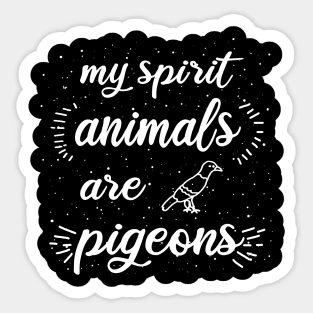 Vintage pigeons retro design spirit animal accessories Sticker